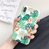 Ottwn Floral Flower Paint Phone Case For iPhone 6 Rose Daisy Green Leaves Cases Hard PC Full Back Cover For iPhone 6s 7 8 Plus