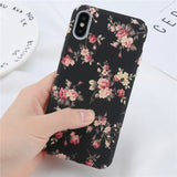 Ottwn Floral Flower Paint Phone Case For iPhone 6 Rose Daisy Green Leaves Cases Hard PC Full Back Cover For iPhone 6s 7 8 Plus