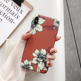 Luxury Printing Leaves Floral Case Cover For iPhone XS Max XR X Retro IMD Silicon Soft Flower Case For iPhone 8 7 Plus 6s 6 Capa