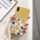 Luxury Printing Leaves Floral Case Cover For iPhone XS Max XR X Retro IMD Silicon Soft Flower Case For iPhone 8 7 Plus 6s 6 Capa