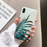 Luxury Printing Leaves Floral Case Cover For iPhone XS Max XR X Retro IMD Silicon Soft Flower Case For iPhone 8 7 Plus 6s 6 Capa