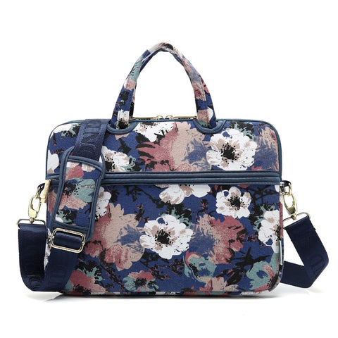 Floral Women Messenger Bag Laptop Shoulder Bag Handbag Carrying Case Thin Quality Portable Notebook Messenger Bag 13 14 15 15.6