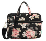 Floral Women Messenger Bag Laptop Shoulder Bag Handbag Carrying Case Thin Quality Portable Notebook Messenger Bag 13 14 15 15.6