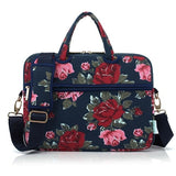 Floral Women Messenger Bag Laptop Shoulder Bag Handbag Carrying Case Thin Quality Portable Notebook Messenger Bag 13 14 15 15.6