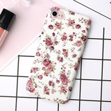 Ottwn Floral Flower Paint Phone Case For iPhone 6 Rose Daisy Green Leaves Cases Hard PC Full Back Cover For iPhone 6s 7 8 Plus