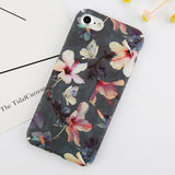Ottwn Floral Flower Paint Phone Case For iPhone 6 Rose Daisy Green Leaves Cases Hard PC Full Back Cover For iPhone 6s 7 8 Plus