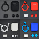 4 in 1 Silicone Case Cover Set For Airpods Accessories Watch Band Holder Anti-lost Strap for Apple AirPods Wireless Earphones